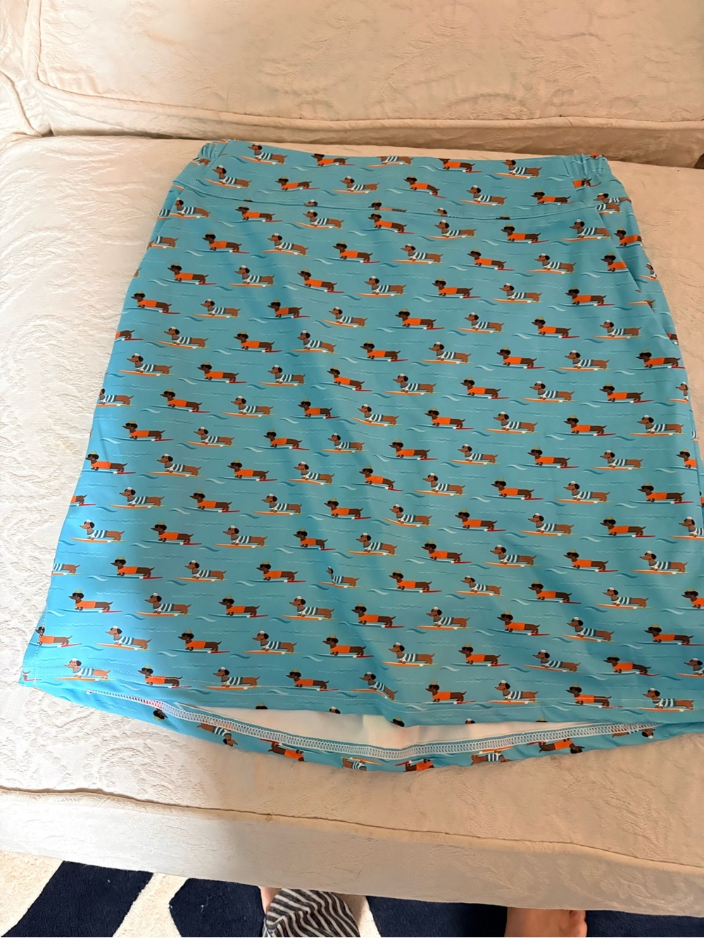 Blue Dachshund surfboard golf skirt skirt s